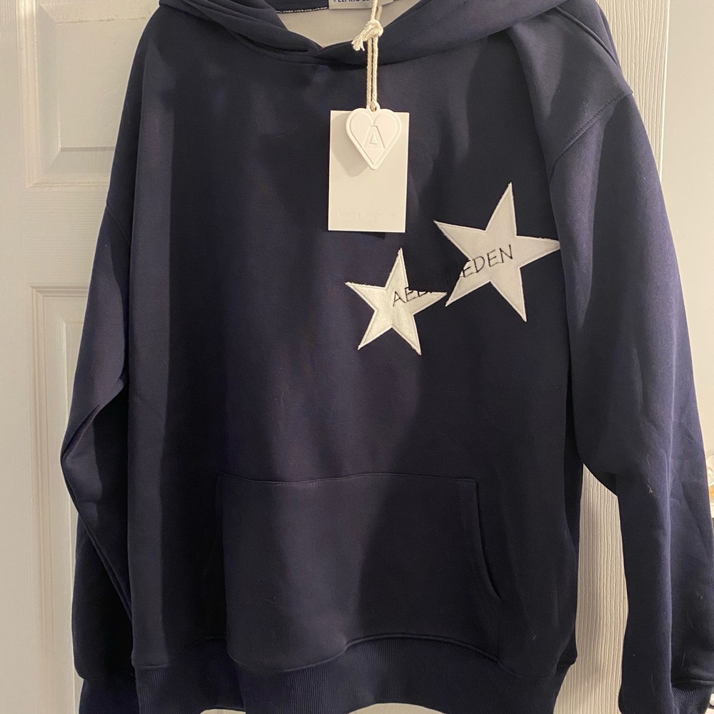 Aelfric Eden Navy Blue Star Hoodie- small